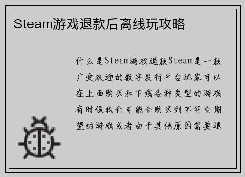 Steam游戏退款后离线玩攻略